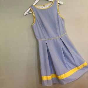 ELLE Seersucker Sleeveless Striped Fit and Flare Dress